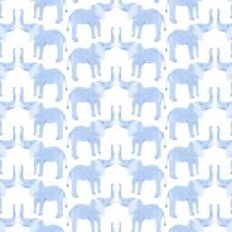 Elephant Crib Sheet Blue Zoo Nursery Bedding - thumbnail 1
