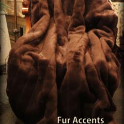 Fur Accents Faux Fur Throw Blanket/Sable Brown Channel Mink - thumbnail 3