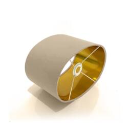 New Luxury High Quality Beige Neutral 01 Cotton Fabric Lamp Shade Oval Shape Oval Metallic Lining - thumbnail 3