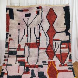 Custom Boujaad Moroccan Wool Rug, Multicolored Handmade Berber Carpet - thumbnail 2