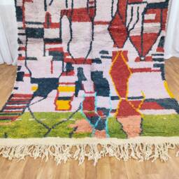 Custom Boujaad Moroccan Wool Rug, Multicolored Handmade Berber Carpet - thumbnail 3