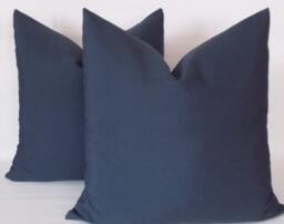 Navy Cotton Canvas Throw Pillow Cover Set 18-Inch Accent Pillows - thumbnail 1