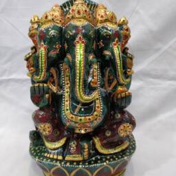 Green Jade Ganesh, Three Face Gemstone Religious Artifacts, Home Decor Statues, Prayer Idols, Spiritual Gifting, Gem Idols, Fine Art - thumbnail 2