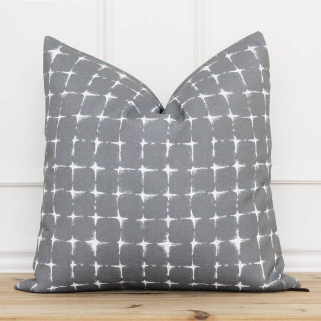 Grey Outdoor Cushion Cover White & Gray Pillow Patio Covers - Scottie - image 1