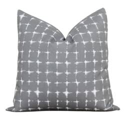 Grey Outdoor Cushion Cover White & Gray Pillow Patio Covers - Scottie - thumbnail 3