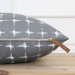 Grey Outdoor Cushion Cover White & Gray Pillow Patio Covers - Scottie - thumbnail 2