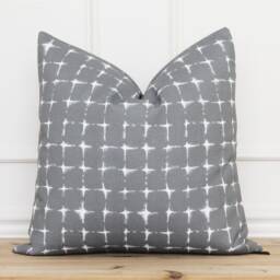 Grey Outdoor Cushion Cover White & Gray Pillow Patio Covers - Scottie - thumbnail 1