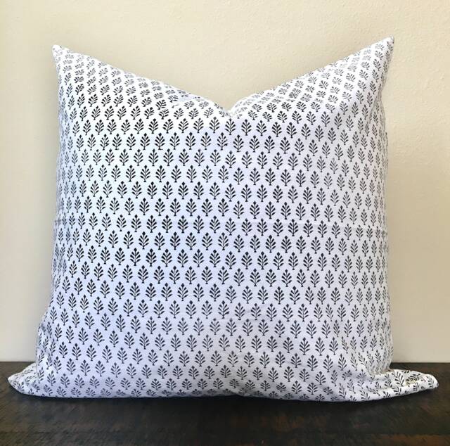 26x26 Euro Covers Gray/ Bed Pillows/ Decorative Pillows /Grey Cushion/Throw Floor Hand Block Printed - image 1