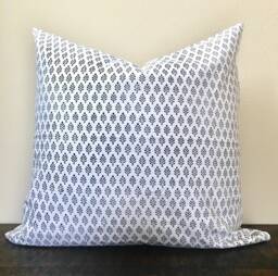26x26 Euro Covers Gray/ Bed Pillows/ Decorative Pillows /Grey Cushion/Throw Floor Hand Block Printed - thumbnail 1