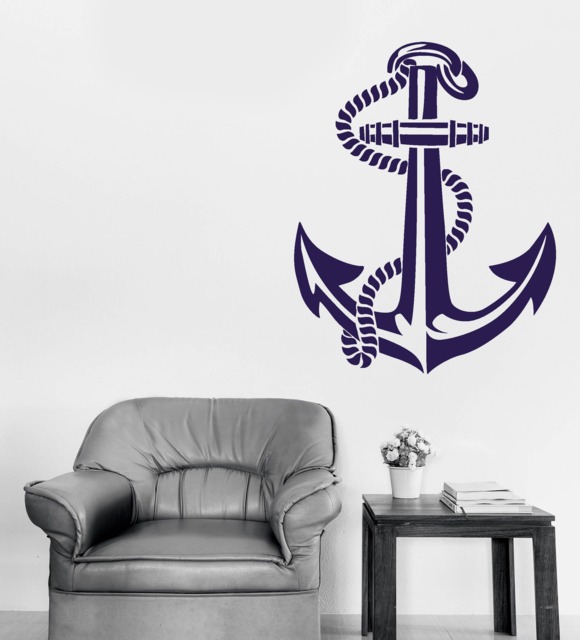 Wall Vinyl Decal Art Nautical Anchor Stencil Sea Ocean Decor For Seagoing Ship - 2700Dn - image 1