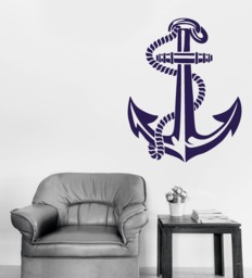 Wall Vinyl Decal Art Nautical Anchor Stencil Sea Ocean Decor For Seagoing Ship - 2700Dn - thumbnail 1