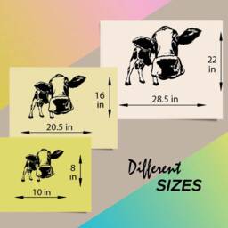 In-Style Decals Wall Vinyl Decal Home Decor Art Sticker Funny Cow Calf Head Cattle Animal Any Room Kitchen Farm Removable Mural Design 325 - thumbnail 2