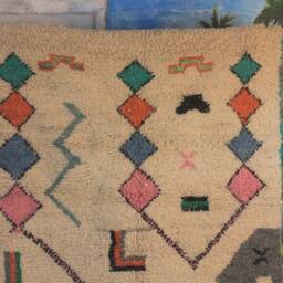 Moroccan Multi-Colors Rug, Beni Ourain Orange Wool Berber Custom Handmade Rug - thumbnail 2