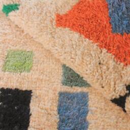 Moroccan Multi-Colors Rug, Beni Ourain Orange Wool Berber Custom Handmade Rug - thumbnail 4