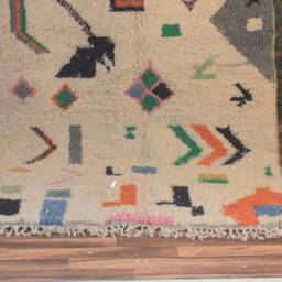 Moroccan Multi-Colors Rug, Beni Ourain Orange Wool Berber Custom Handmade Rug - thumbnail 3