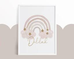 Rainbow Nursery Print, Neutral Decor, Rainbow Prints, Girl Bedroom Prints, Girls Wall Art, Baby Girl, Nursery Decor - thumbnail 1