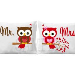 Valentines Owl Personalized Pillow Case Boys Or Girls - thumbnail 4