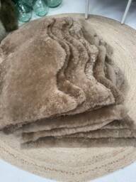 Shearling Sheepskin Soft Taupe, Light Brown Short Wool Sheepskin, Taupe Shearling, Upholstery Fabric - thumbnail 1