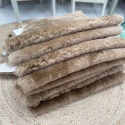 Shearling Sheepskin Soft Taupe, Light Brown Short Wool Sheepskin, Taupe Shearling, Upholstery Fabric - thumbnail 2