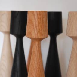 Ash Wood Candleholder Set Of 3 Albert Handturned Candlesticks For Hygge Decor. Minimalist Candle Holder Table Decor - thumbnail 4