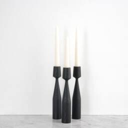 Ash Wood Candleholder Set Of 3 Albert Handturned Candlesticks For Hygge Decor. Minimalist Candle Holder Table Decor - thumbnail 2