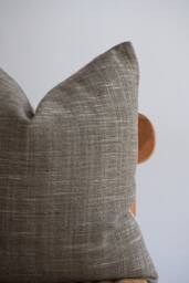 Handwoven Grey Striped Pillow Cover Hmong Batik, Ethnic Home Decor - thumbnail 1