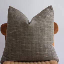 Handwoven Grey Striped Pillow Cover Hmong Batik, Ethnic Home Decor - thumbnail 2