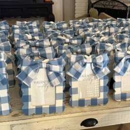 Blue Gingham Bow Picture Frame Handmade Coquette Nursery Decor 4x6 Frame - thumbnail 4