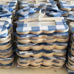 Blue Gingham Bow Picture Frame Handmade Coquette Nursery Decor 4x6 Frame - thumbnail 3