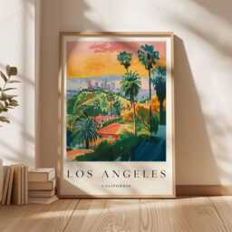 Los Angeles Travel Poster California Hollywood Wall Art - thumbnail 3