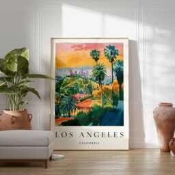 Los Angeles Travel Poster California Hollywood Wall Art - thumbnail 2
