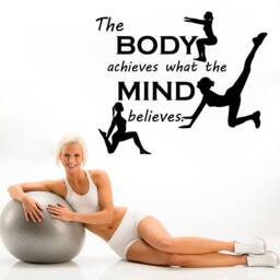 Motivational Fitness Quote Wall Decal Gym Decor, T758 - thumbnail 1