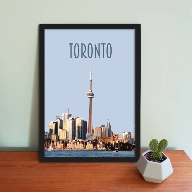 Toronto Travel Poster - Retro Vintage Style Canada Art Print, Artwork, Homeware, Ontario Travel Print - image 1