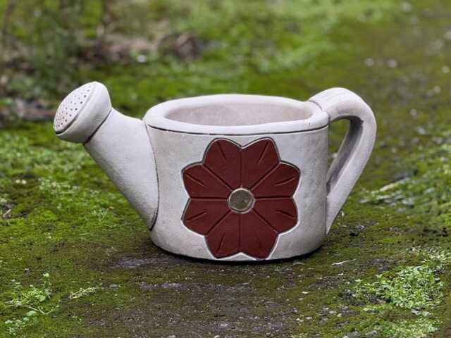 Concrete Watering Can Planter Stone Flower Pot Outdoor Garden Plant Decor Cement Ornament Unique Handmade Art Lover Gift - image 1