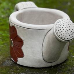 Concrete Watering Can Planter Stone Flower Pot Outdoor Garden Plant Decor Cement Ornament Unique Handmade Art Lover Gift - thumbnail 3
