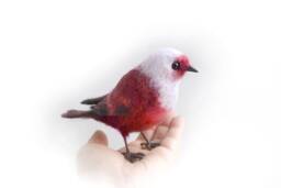The Felted Bird - Pink-Headed Warbler Lifelike Felting Animal. Birdwatching Perfect Gift. Faux Taxidermy. Ornitologist Gift.christmas Gift