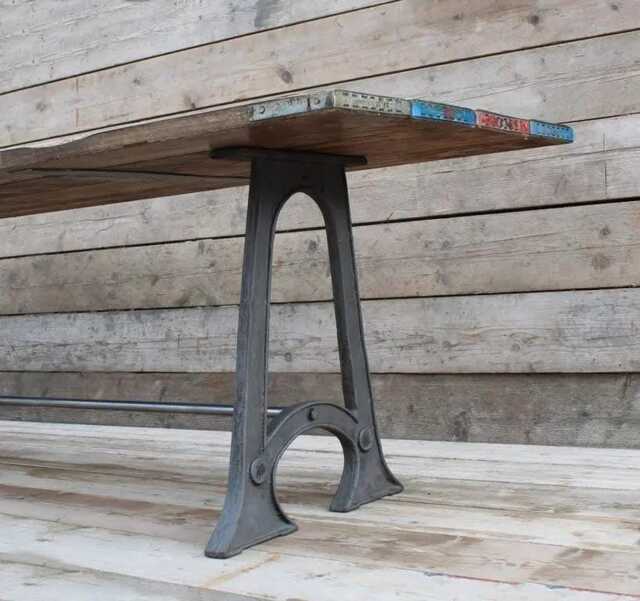Axdane Hand Cast Raw Iron Steel A Frame Bench Dining Desk Table Legs Decorative Handmade in The UK - image 1