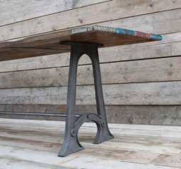 Axdane Hand Cast Raw Iron Steel A Frame Bench Dining Desk Table Legs Decorative Handmade in The UK - thumbnail 1