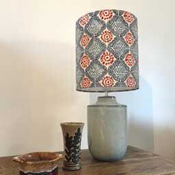 stardust Chilli Cotton Circular Drum Lampshade/ Ceiling Light Shade, With A White Lining - thumbnail 3