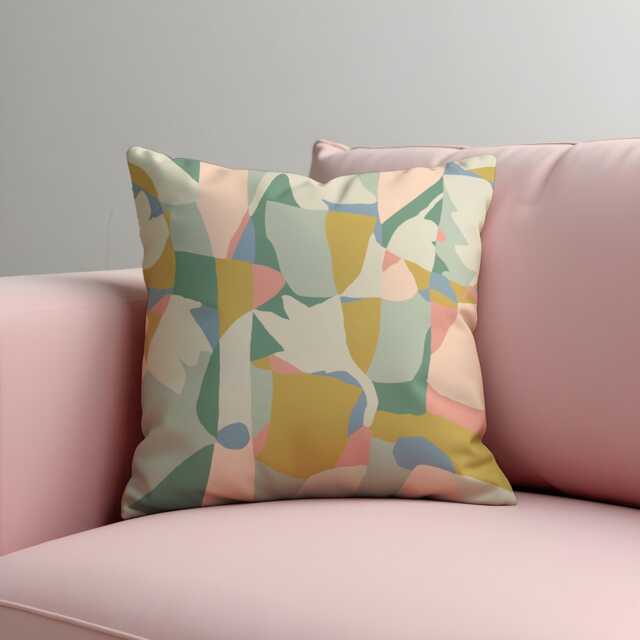Pastel Abstract Art Pillow Cover - Modern Minimalist Cushion For Soft Contemporary Or Scandinavian Decor - image 1