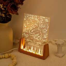 Night Light With Star Map, Couples Gift, Gift For Him/Her, Table Lamp Constellation Chart, Stars Map Anniversary Engagement - thumbnail 3
