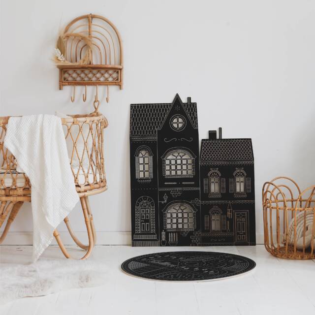 Small Tenement House, Chaolkboard, Walldecor, Toddler Room, Wooden Eco Toy, Schulanfang, Learning Activities & Toys, Nursery Furniture - image 1
