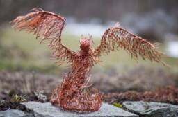 Phoenix Bird, Wire Animal Mythical Creature, Fantasy Art, Figurine, Bird Sculpture, Greek Mythology, Birthday Gift - thumbnail 1