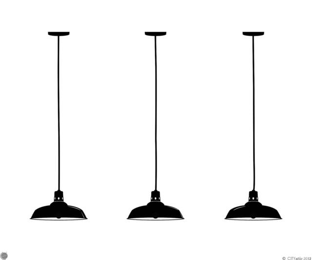 Industrial Pendant Lamps Wall Decal Set Of 3 Vinyl Stickers - image 1