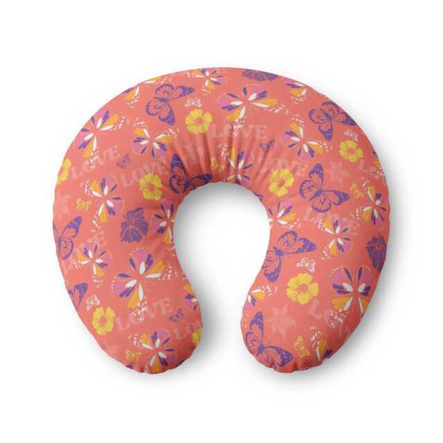 Pink Butterfly Pattern Nursing Pillow Cover - image 1