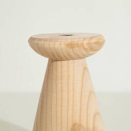 Handturned Wooden Candlestick Set Rustic Home Decor Gift - thumbnail 2