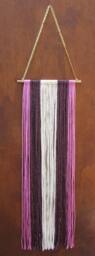 Boho Wall Hanging - Purple, Lavender & Cream Rustic Wall Decor Bohemian Decor- Art -Bow Holder Organizer- Baby - thumbnail 3