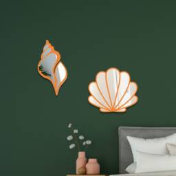 Seashell Bathroom Mirror Unique House Decor Small Wall Acrylic Seaside Beach - thumbnail 2