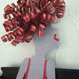 Handmade Piano Lady Metal Wall Art Red & Black Jazz Sculpture - thumbnail 2