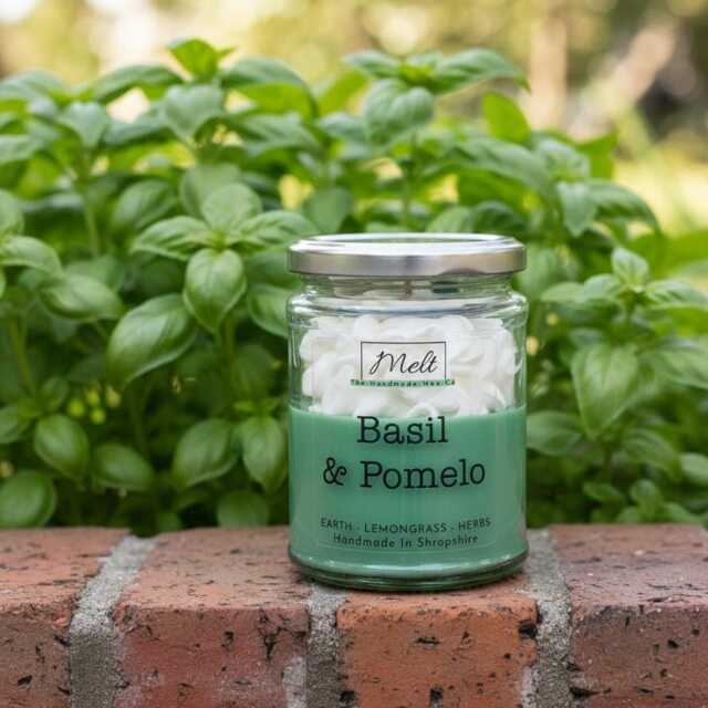Basil & Pomelo Jam Jar Candle Herbal Citrus Scent - image 1